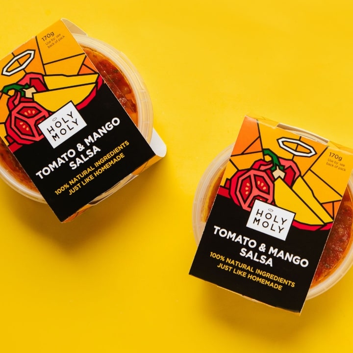 tomato and mango salsa product - Holy Moly